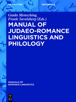 cover image of Manual of Judaeo-Romance Linguistics and Philology